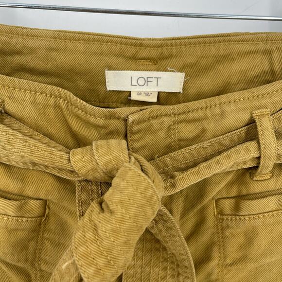 LOFT Cotton Chino Trouser Crop Pants Brown Size 0P - Picture 3 of 5